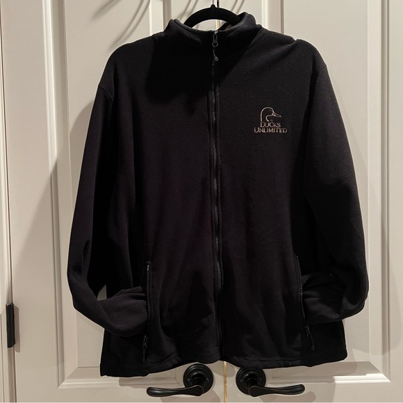Ducks Unlimited Black Fleece Full Zip Jacket L - Picture 1 of 7